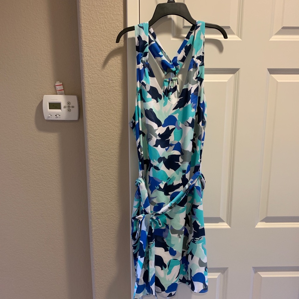 Banana Republic Blue Pattern Halter Top Dress